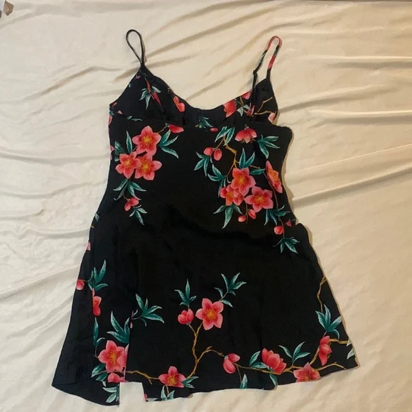 Victoria’s Secret Black Silk Floral Slip | Size S Silk Chemise - Picture 2 of 7